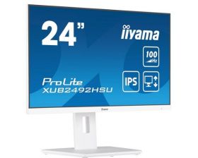 iiyama IIYAMA XUB2492HSU-W6 24inch WHITE ETE IPS-panel 1920x1080 100Hz 15cm Height Adj. Stand Pivot 250cd/m Speakers HDMI (XUB2492HSU-W6)