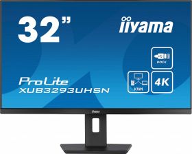 iiyama IIYAMA XUB3293UHSN-B5 32inch ETE IPS 3840x2160 UHD 1000:1 350cd/m2 4ms HDMI DP USB-C Dock Speakers LAN 65W PD 15cm Height Adj. Stand (XUB3293UHSN-B5)