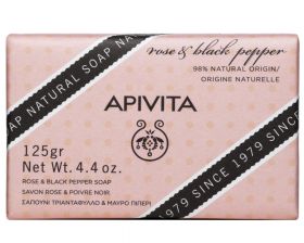 Apivita Sapun natural cu trandafir si piper negru, 125g