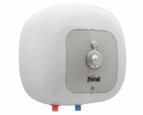 Boiler electric Ferroli Cubo SG 15, 1500 W, 15 l, Termostat reglabil, Protectie electrica IPx4, Montare deasupra chiuvetei