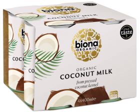 Lapte de cocos, eco-bio, 4 x 400ml - Biona