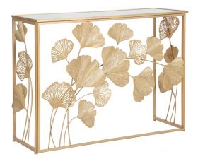 Consola Leaf, Mauro Ferretti, 108x36.5x80 cm, fier, auriu