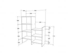 Pantofar Bosco, 7 Rafturi, Alb, 90 x 35 x 110 cm