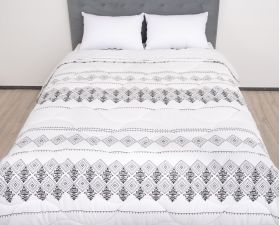Pilota de iarna matlasata Afrodita Somnart, 180x200 cm, policotton imprimat, sezon rece, 400 g/mp