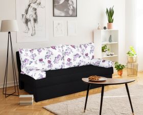 Canapea extensibila Alfi Anthracite192x80x77 cm cu lada de depozitare, Magnolia