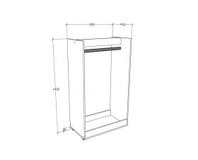 Stender umerase Riz, Alb, 80 x 45 x 140 cm