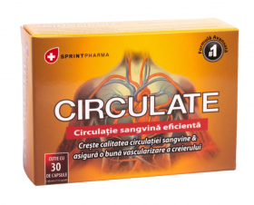 Supliment alimentar pentru stimularea circulatiei Circulate, 30 capsule, Sprint Pharma