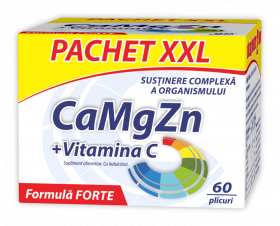 CaMgZn + Vitamina C, 60 plicuri, Zdrovit