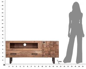 Comoda TV Mumbai, Mauro Ferretti, 145x40x62 cm, lemn de salcam/fier