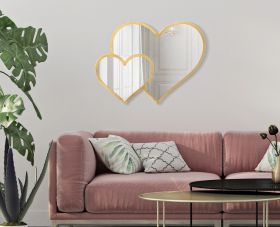 Oglinda decorativa Glam Heart, Mauro Ferretti, 65x50 cm, fier, auriu