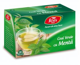 Ceai verde cu menta, 20 plicuri, Fares