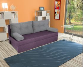 Canapea extensibila Alfi 192x80x77 cm cu lada de depozitare, Purple/Light Grey