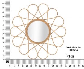 Oglinda decorativa Almeria, Mauro Ferretti, 65.5 x 65.5 cm, ratan, maro