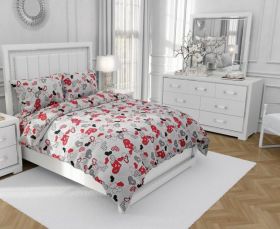 Lenjerie pentru 2 persoane Somnart Ultrasleep XXL, bumbac 100%, model inimioare