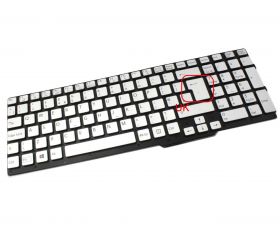 Tastatura argintie Sony Vaio SVS151C2DL iluminata layout UK fara rama enter mare