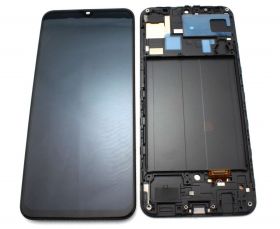Display Samsung Galaxy A30 A305 Oled cu Rama Black Negru