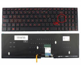 Tastatura Asus Zenbook Pro UX501JW iluminata rosu layout UK fara rama enter mare