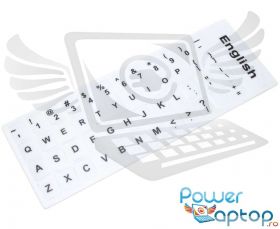 Sticker tastatura laptop layout Englezesc US alb