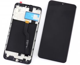 Display Samsung Galaxy A10 A105 OEM cu Rama Black Negru