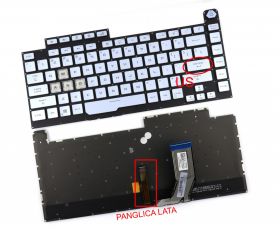 Tastatura Albastra cu Panglica Iluminare Lata Asus ROG STRIX GL531 iluminata layout US fara rama enter mic