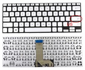 Tastatura Argintie Asus VivoBook 14 X409UJ layout US fara rama enter mic