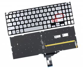 Tastatura Argintie Asus X515MA iluminata layout US fara rama enter mic