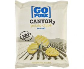 Chips-uri din cartofi bio cu sare de mare Canyon, 125g, Go Pure