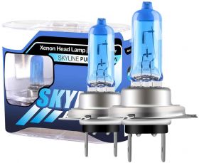 Set 2 becuri Pegasus H7 Skyline Xenon Look auto-tec halogen putere 55W temperatura 5000K