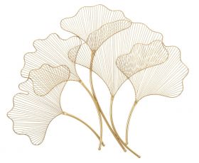 Decoratiune de perete Glam Leaf, Mauro Ferretti, 79x68 cm, fier, auriu