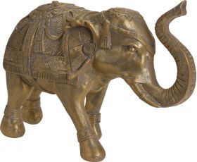 Decoratiune Elephant, 36x13x22 cm, poliston, auriu