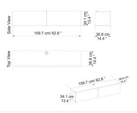 Comoda TV, Retricy, Poling, 159.7x36.8x34.1 cm, PAL, Alb/Maro