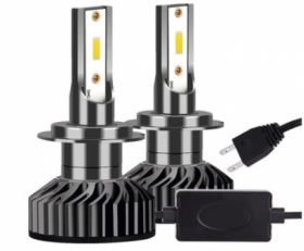 Set 2 becuri LED H7 F2 COB Canbus 100W lumina alb-rece 12.000 lumeni