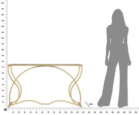 Consola Sunshine, Mauro Ferretti, 130x40x75 cm, fier, auriu