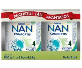 Pachet Nan 4 Comfortis +2 ani, 2 x 800g, Nestle