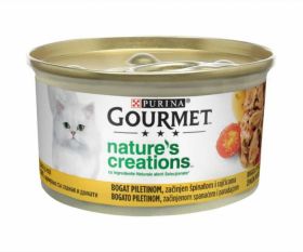 Gourmet Nature s Creations, Bogat in cu pui rosii si spanac, 85 g