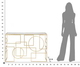 Consola Marie, Mauro Ferretti, 120x41x81 cm, fier, auriu/negru