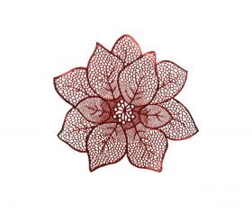 Decoratiune Poinsettia, Decoris, 44x1 cm, poliuretan, rosu