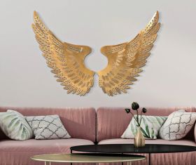 Set 2 decoratiuni de perete, Light Wings, Mauro Ferretti, 90 x 43.5 cm, fier, auriu