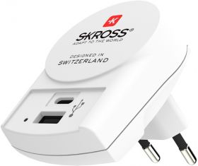 incarcator retea skross 1.302423, 1x usb-a, 1x usb-c, 27w,