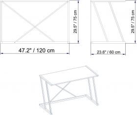 Birou, Retricy, Adelaide, 114x60x75 cm, PAL, Alb / Antracit