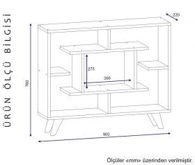 Biblioteca Fondea, Furny Home, 90x22x76 cm, alb