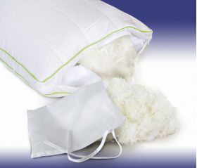Perna 50x70 cm, Essience Premium Collection, husa satin bambus; umplutura fulgi memory si nanofibra extrafina; suport orto-cervical
