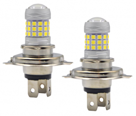 Set 2 becuri auto H4 cu 42 LED SMD 120W 6000k 12/80V doua faze lupa