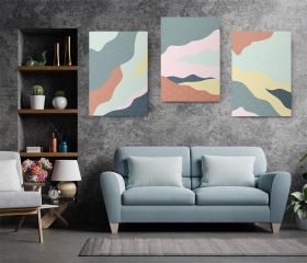 Set 3 tablouri Boho minimalism peisaj detaliu - Dimensiune multicanvas: 3 tablouri 60x90 cm