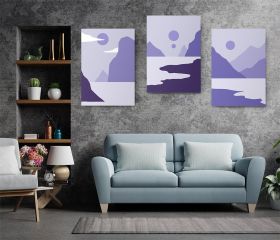 Set 3 tablouri Boho minimalism peisaj marin - Dimensiune multicanvas: 3 tablouri 40x60 cm