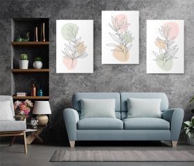 Set 3 tablouri Boho minimalism plante - Dimensiune multicanvas: 3 tablouri 40x60 cm