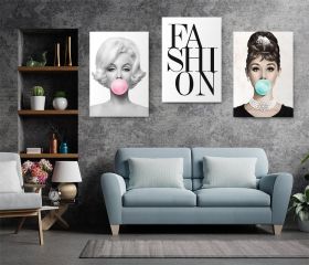 Set 3 tablouri Marilyn Monroe Audrey Hepburn - Dimensiune multicanvas: 3 tablouri 60x90 cm