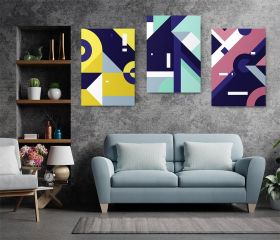 Set 3 tablouri forme geometrice - Dimensiune multicanvas: 3 tablouri 50x70 cm