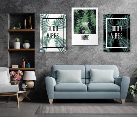 Set 3 tablouri good vibes sweet home multicanvas - Dimensiune multicanvas: 3 tablouri 40x60 cm