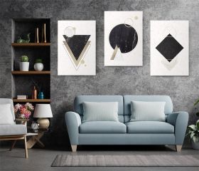 Set 3 tablouri minimaliste forme geometrice abstracte - Dimensiune multicanvas: 3 tablouri 30x45 cm
